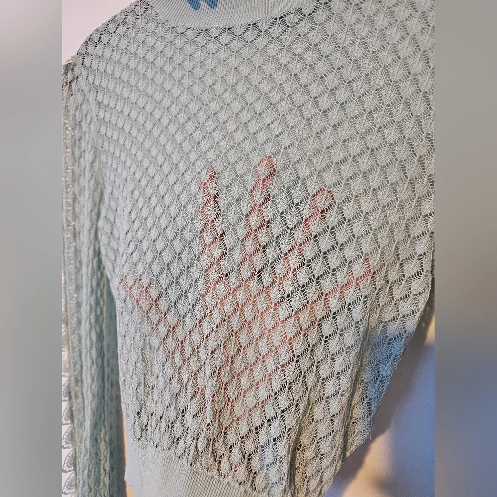 Zara semi sheer crochet lace top